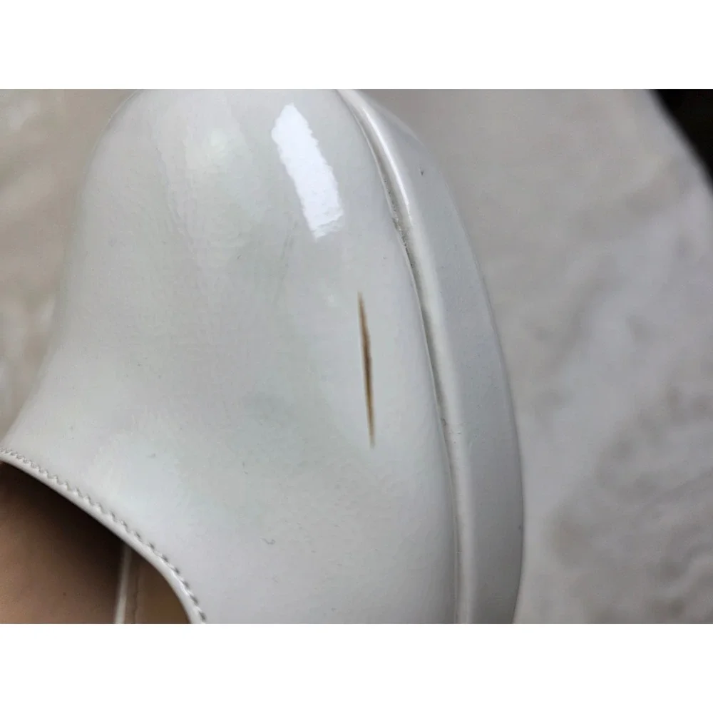 White Patent Platform Chunky Block Heel‎ Mary Jane Shoes Women's Size 6
